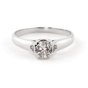 14K. GOLD SOLITAIRE RING WITH 0.75 CT. J-K. SI-2 DIAMOND (White Gold)
